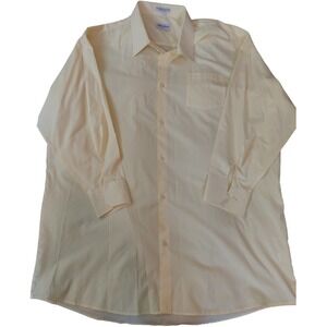 Berlioni Italy Mens Dress Shirt 5XL Pale Yellow Long Slv 21-21.5 38/39. A361